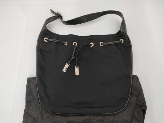 GUCCI Black Canvas Shoulder Bag