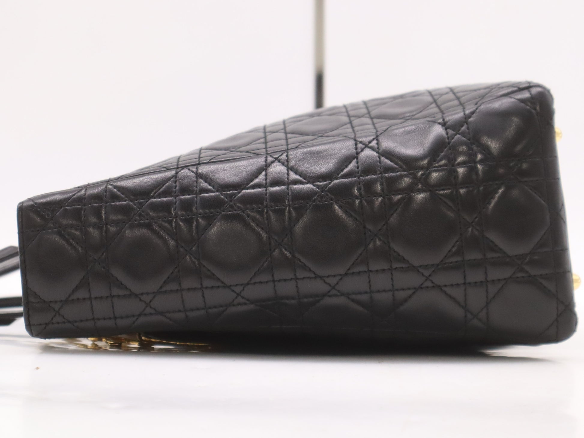 Dior Lambskin Lady Dior Tote Bag Black Handbag