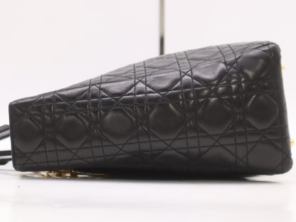 Dior Lambskin Lady Dior Tote Bag Black Handbag