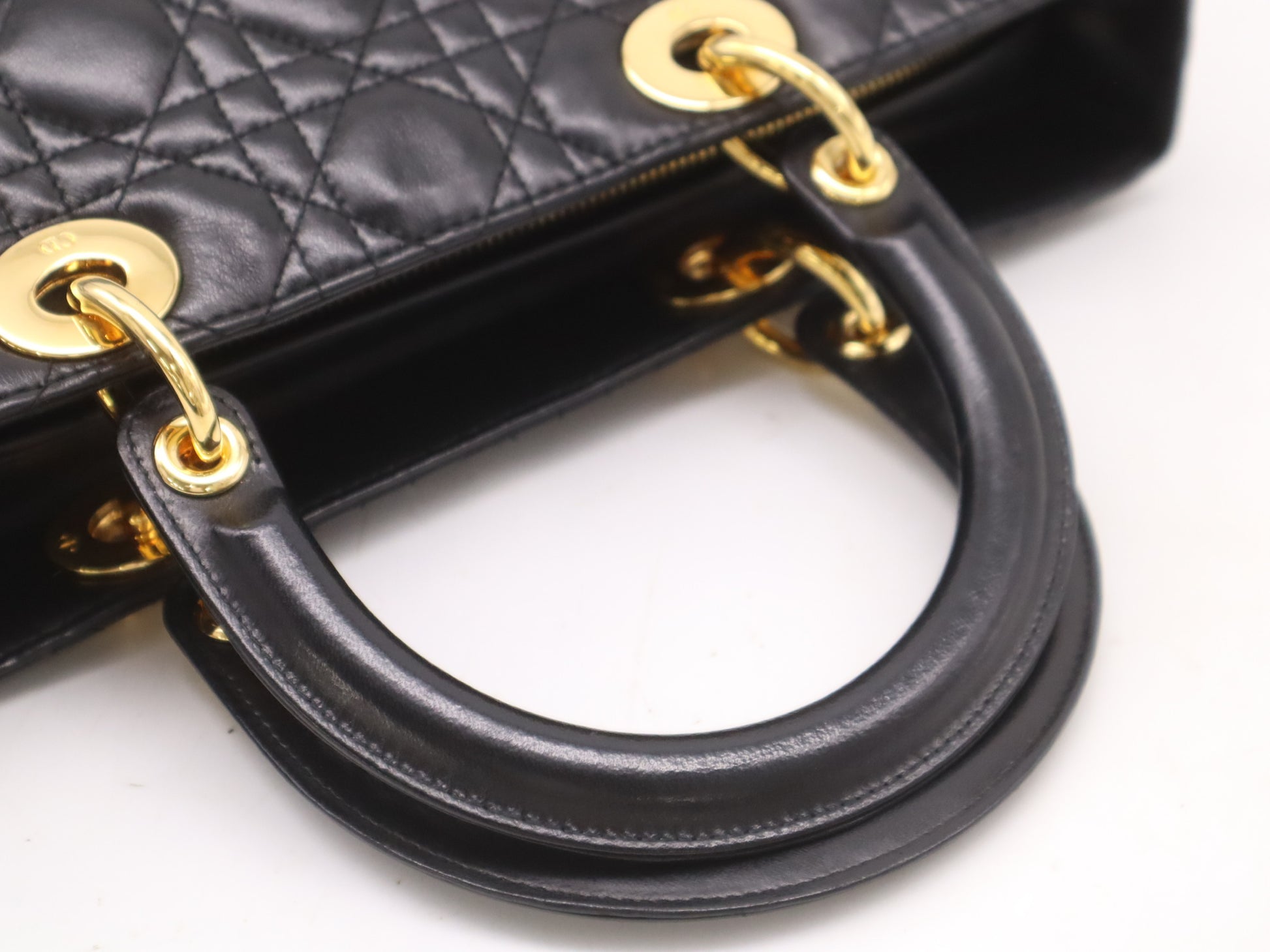Dior Lambskin Lady Dior Tote Bag Black Handbag