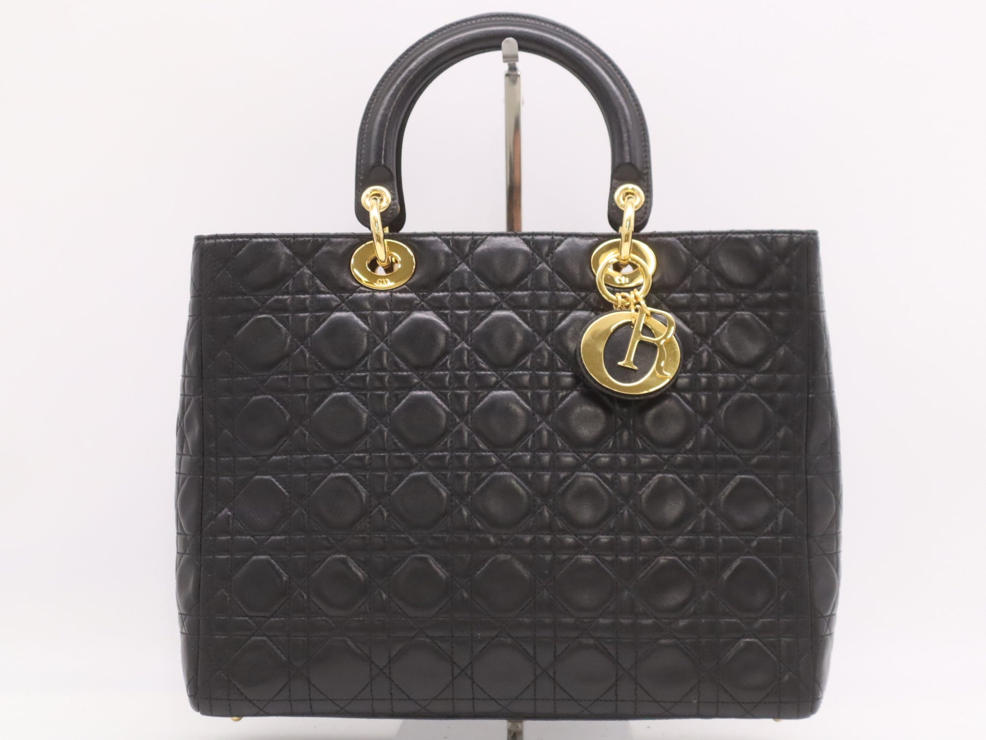 Dior Lambskin Lady Dior Tote Bag Black Handbag