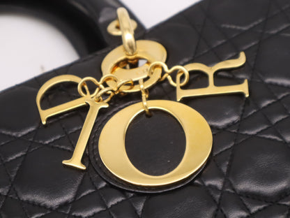Dior Lambskin Lady Dior Tote Bag Black Handbag