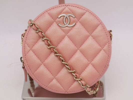 CHANEL Caviar Skin Classic Chain Clutch Bag, Pink, Seal, 27660754, Shoulder Bag
