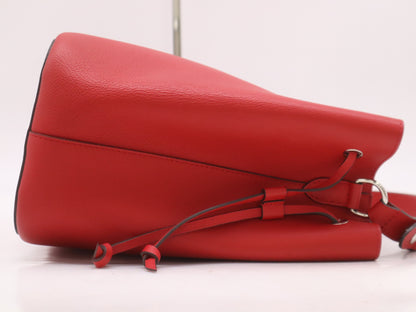 LOUIS VUITTON M54679 Leather Lock Me Red Shoulder Bag with Dust Bag and Cloche, RFID Verified