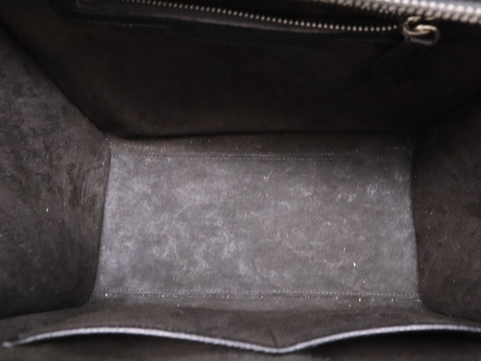 CELINE 167793 Leather Luggage Micro Shopper in Black with Dust Bag