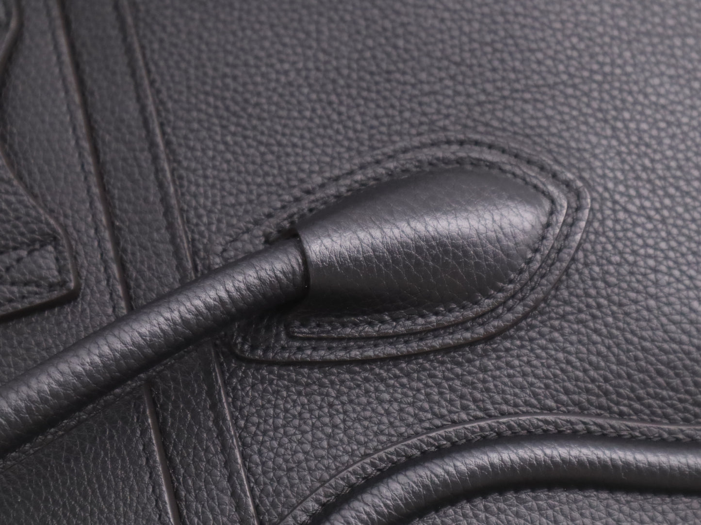 CELINE 167793 Leather Luggage Micro Shopper in Black with Dust Bag