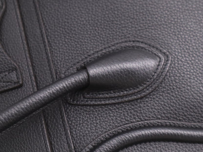 CELINE 167793 Leather Luggage Micro Shopper in Black with Dust Bag