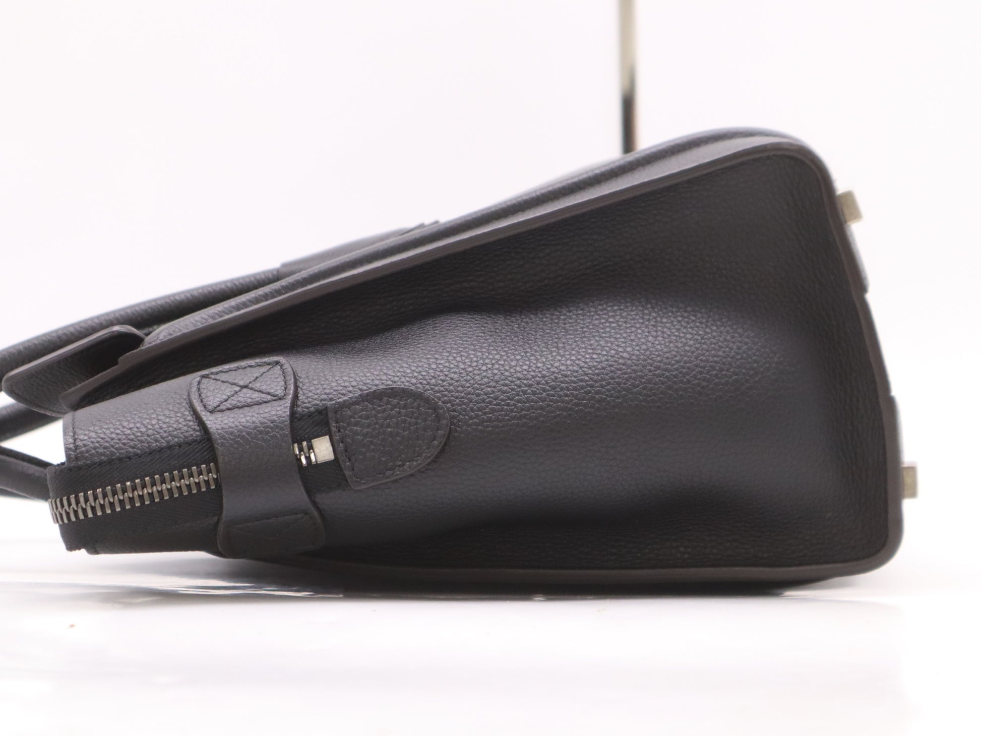 CELINE 167793 Leather Luggage Micro Shopper in Black with Dust Bag
