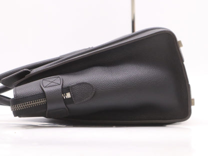 CELINE 167793 Leather Luggage Micro Shopper in Black with Dust Bag