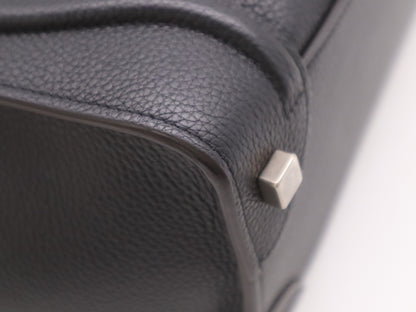 CELINE 167793 Leather Luggage Micro Shopper in Black with Dust Bag