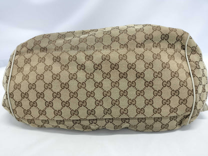 GUCCI 223974GG Canvas 2-Way Handbag with Keychain and Shoulder Strap