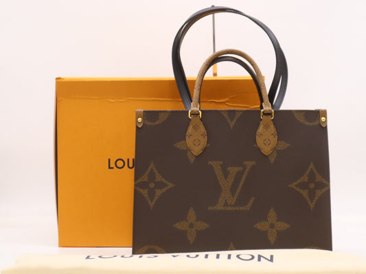 LOUIS VUITTON M45039 Reverse on the Go - MM Monogram Giant Tote Bag with Box and Dust Bag, RFID Verified