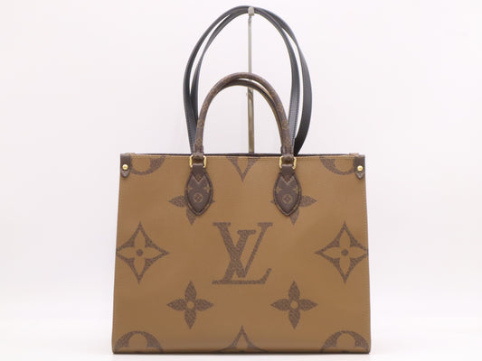 LOUIS VUITTON M45039 Reverse on the Go - MM Monogram Giant Tote Bag with Box and Dust Bag, RFID Verified