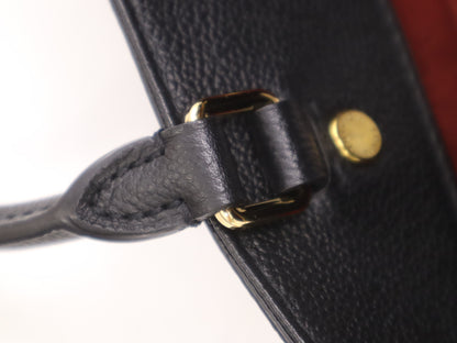 LOUIS VUITTON M45499 Empreinte Montaigne MM Shoulder Bag in Noir and Beige with Poignier Crochet Shoulder Strap, RFID Verified