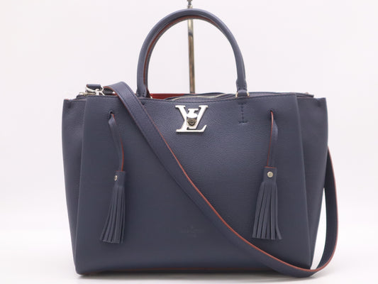LOUIS VUITTON M54571 Leather Rock Meat Shoulder Bag in Marine Rouge Navy and Red with Shoulder Strap, RFID Verified