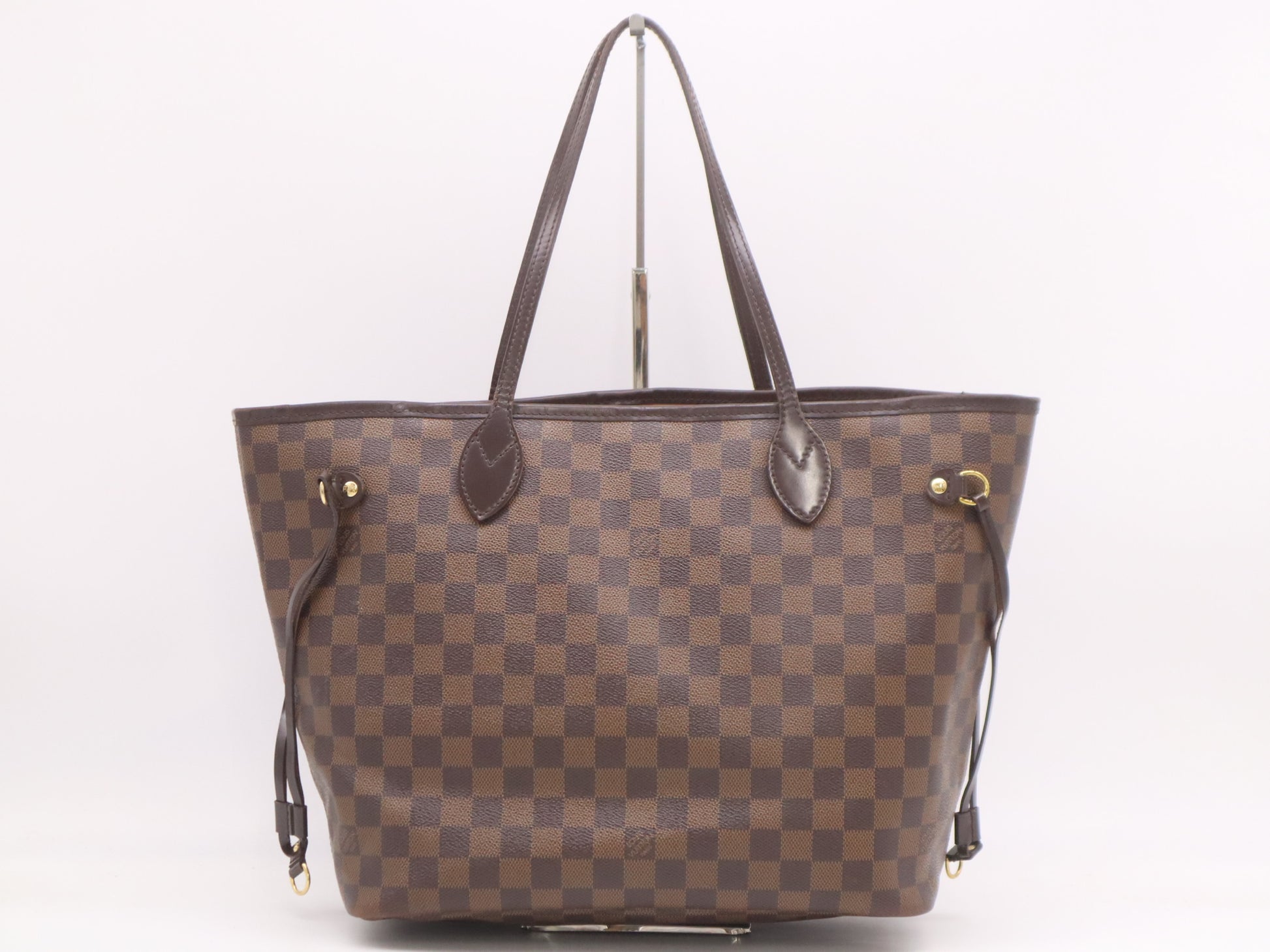 LOUIS VUITTON N41603 Damier Neverfull MM Ebene Rose Ballerine Tote Bag