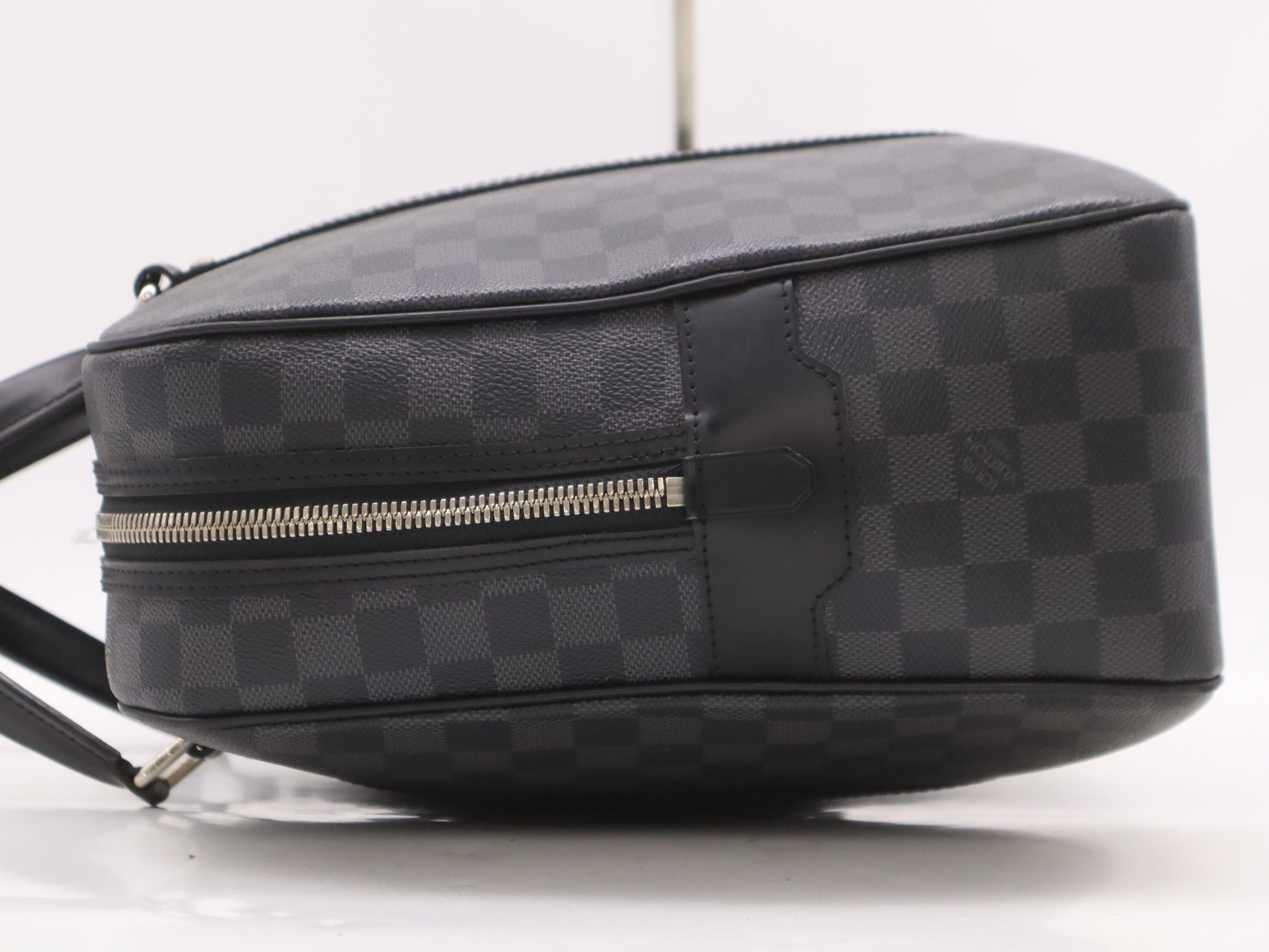 LOUIS VUITTON N51195 Damier Graphite Porte-Document Voyage Business Bag with Padlock, 2 Keys, Name Tag, Handle Cover, and Cloche