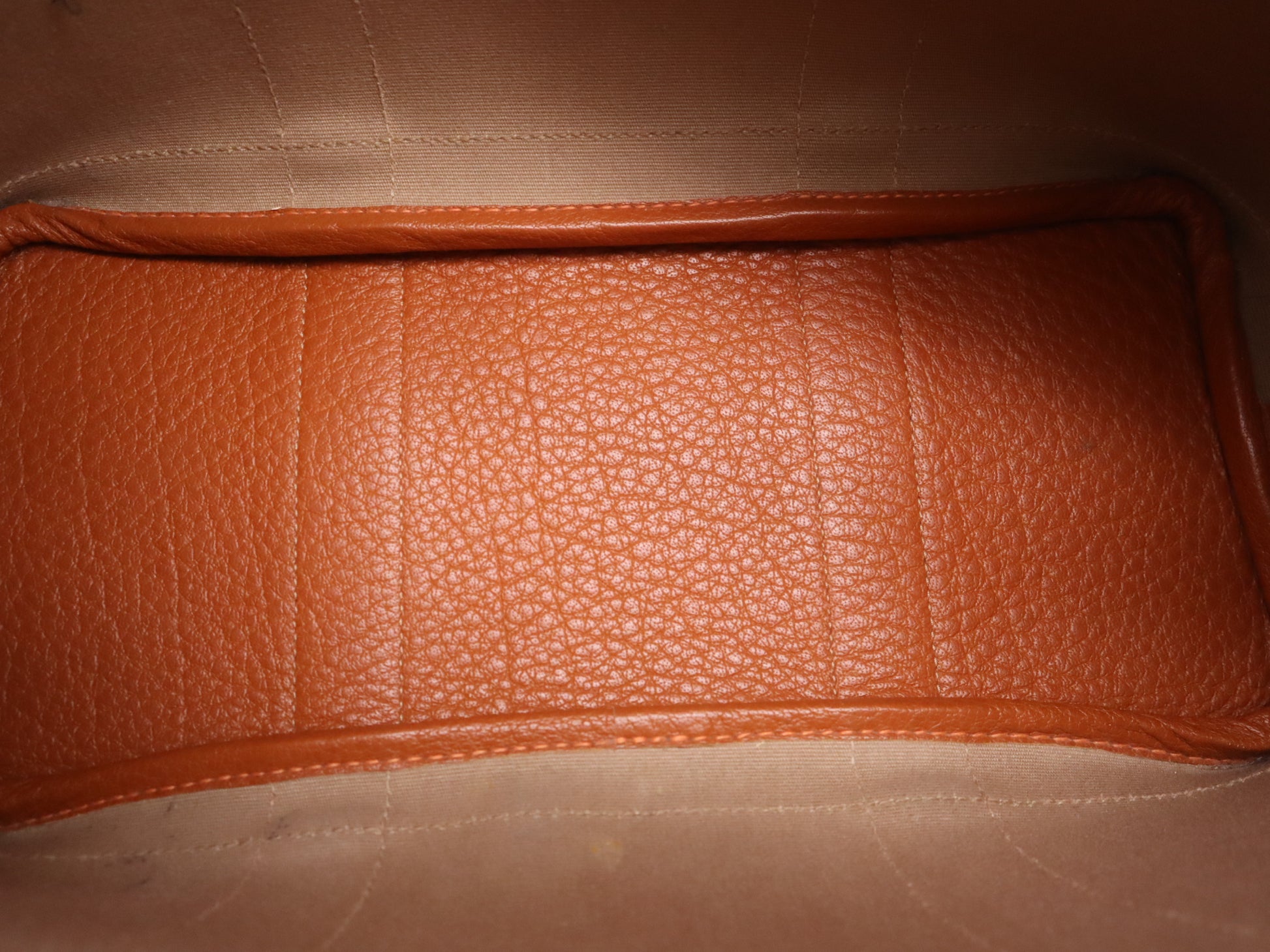 HERMES Toile Officier Leather x Toile Officier Garden Party TPM Potiron □I Stamp 2005 Tote Bag Orange Handbag