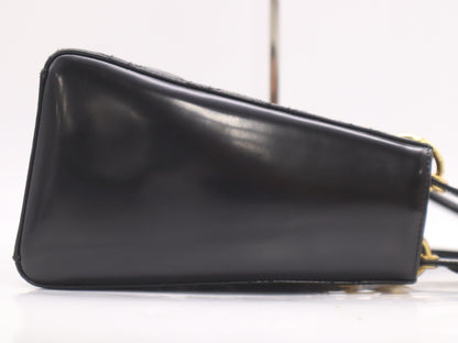 Dior Patent Leather Lady Dior Medium Leather Black Handbag