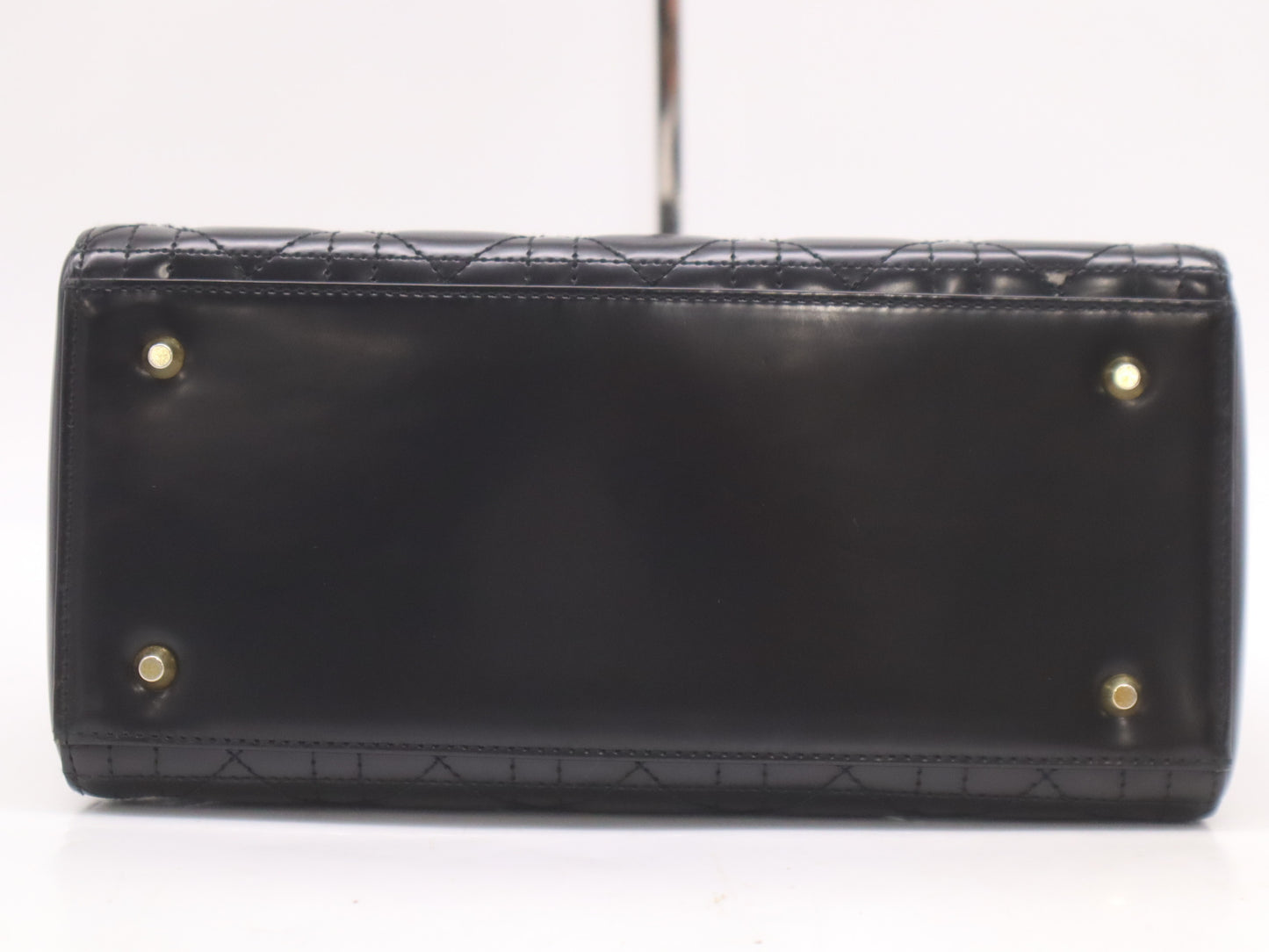Dior Patent Leather Lady Dior Medium Leather Black Handbag