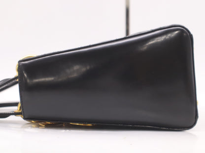 Dior Patent Leather Lady Dior Medium Leather Black Handbag