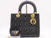 Dior Patent Leather Lady Dior Medium Leather Black Handbag