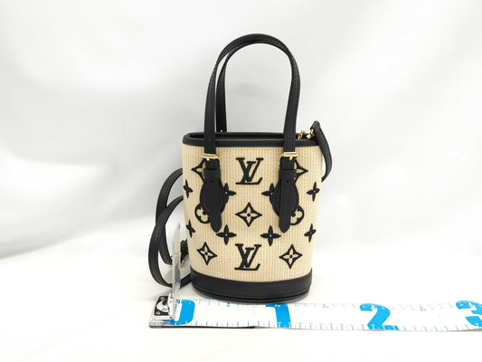LOUIS VUITTON M82418 Monogram By the Pool Nano Bucket Shoulder Bag with Shoulder Strap, Pouch, and Dust Bag
