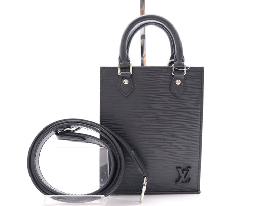 LOUIS VUITTON M69441 Petite Sac Plat Noir Shoulder Bag RFID Verified No Serial Tag