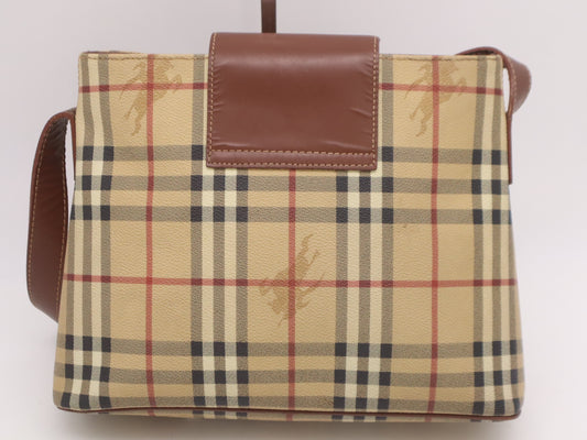 BURBERRY PVC x Leather Nova Check One-Shoulder Bag Brown Shoulder Bag