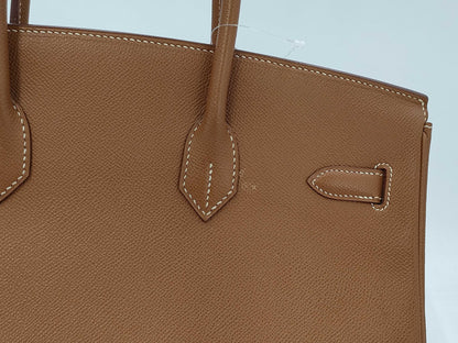 HERMES Birkin 35 Handbag, H Stamp, 2005, Gold Hardware, Brown, Cloche, Cadena, and Two Keys