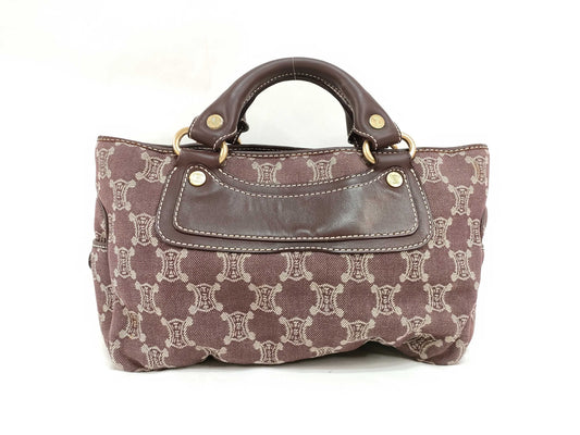 CELINE Paris Macadam Boogie Handbag Canvas Brown Handbag