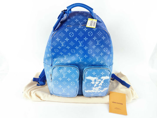 LOUIS VUITTON Monogram Bag LV Backpack M45441 Multi-Pocket Backpack Monogram Clouds Blue Bag Backpack