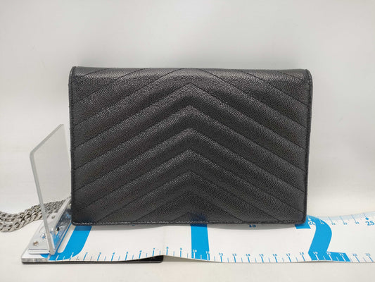 Yves Saint Laurent YSL Chain Wallet Black Silver Hardware Shoulder Bag