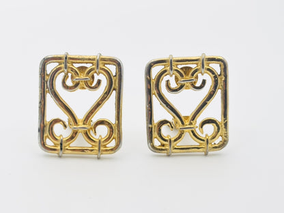 CELINE Heart Square Rectangle Earrings