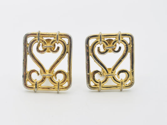 CELINE Heart Square Rectangle Earrings
