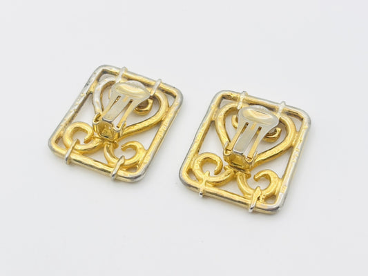 CELINE Heart Square Rectangle Earrings