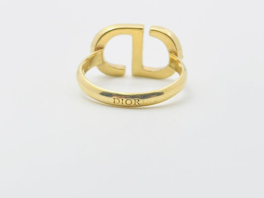 Dior Petit CD Logo Rhinestone Ring, Medium