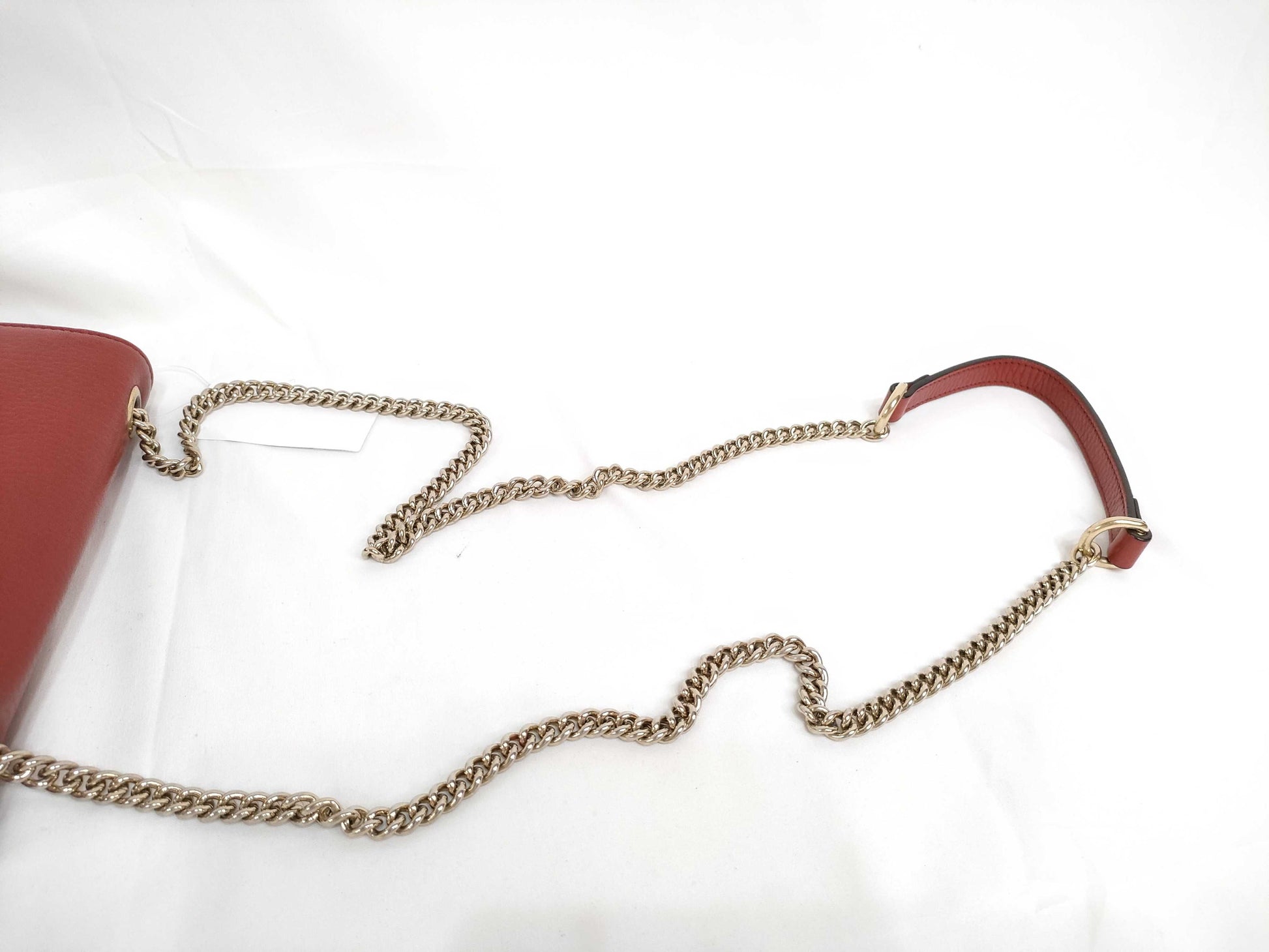 GUCCI GUCCI Interlocking G Leather Chain Shoulder Bag Red 510304 Shoulder Bag