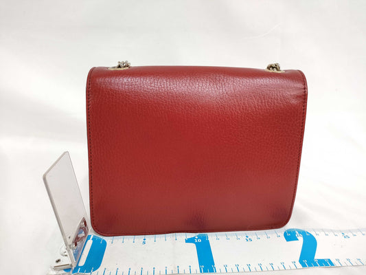 GUCCI GUCCI Interlocking G Leather Chain Shoulder Bag Red 510304 Shoulder Bag