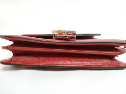 GUCCI GUCCI Interlocking G Leather Chain Shoulder Bag Red 510304 Shoulder Bag