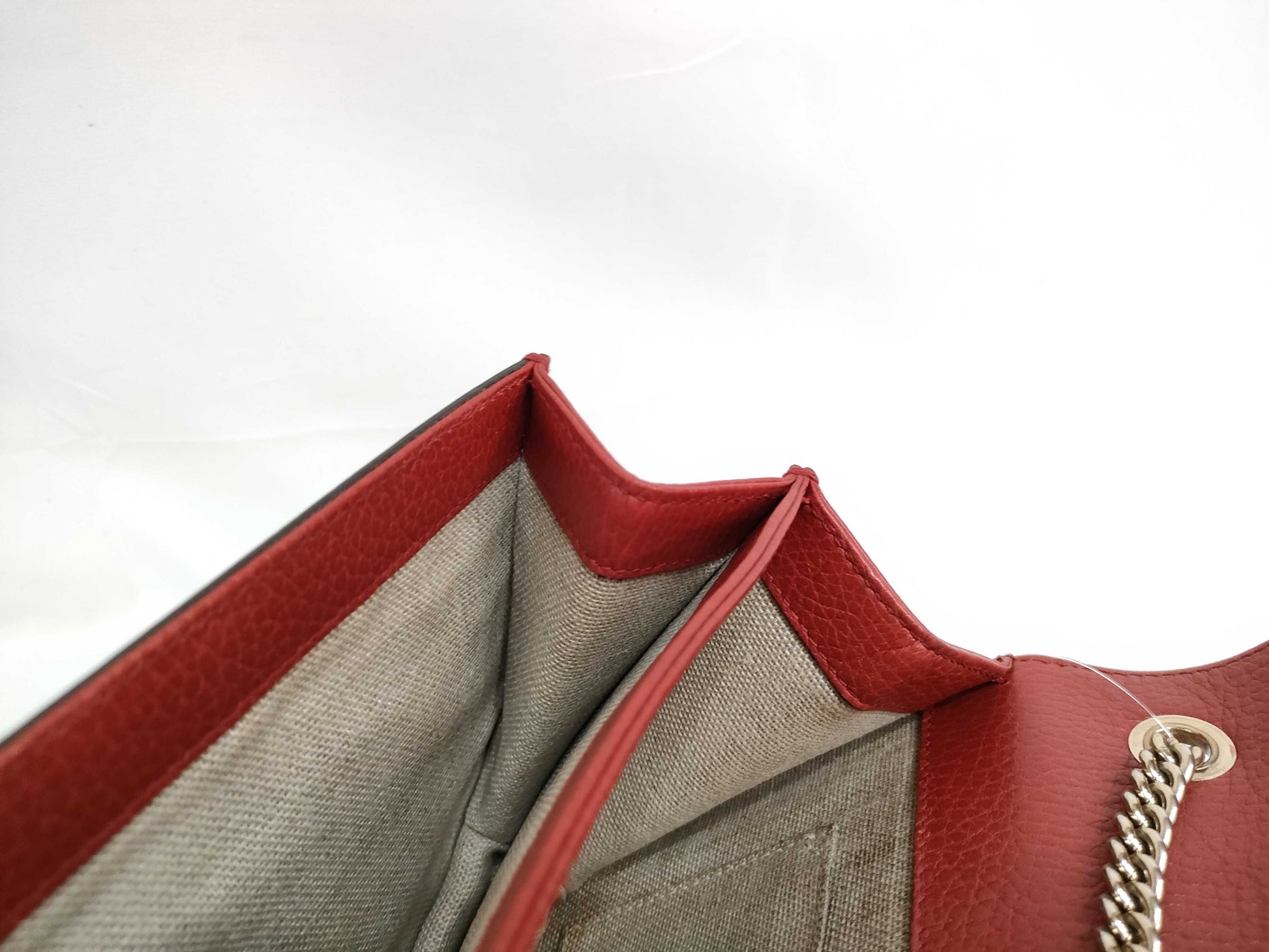 GUCCI GUCCI Interlocking G Leather Chain Shoulder Bag Red 510304 Shoulder Bag