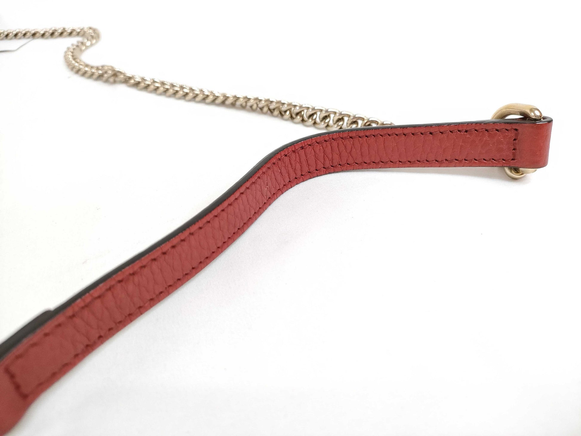 GUCCI GUCCI Interlocking G Leather Chain Shoulder Bag Red 510304 Shoulder Bag