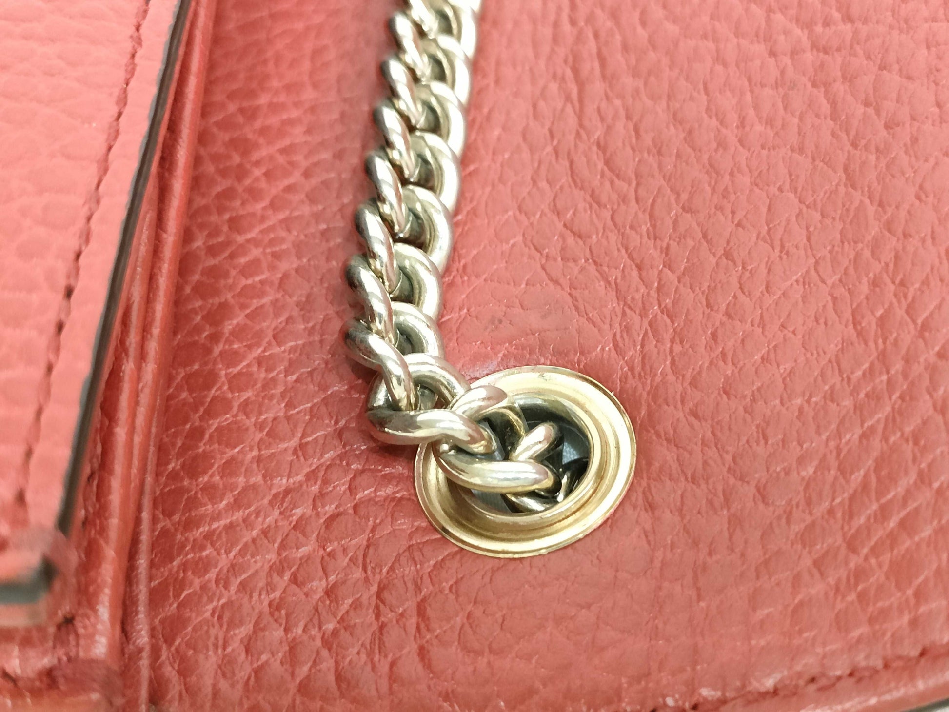GUCCI GUCCI Interlocking G Leather Chain Shoulder Bag Red 510304 Shoulder Bag