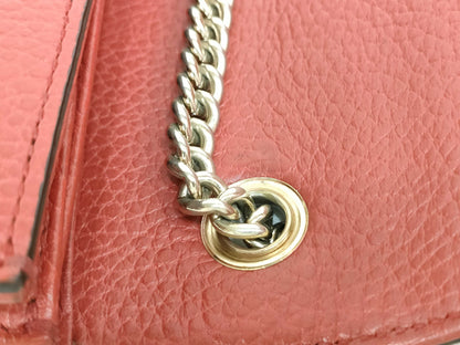 GUCCI GUCCI Interlocking G Leather Chain Shoulder Bag Red 510304 Shoulder Bag