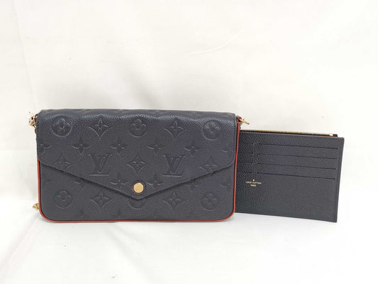 LOUIS VUITTON M64099 Monogram LOUIS VUITTON Pochette Felicie Navy Chain Wallet M64099 Shoulder Bag