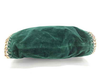 Stella McCartney Velour Chain Shoulder Bag Green