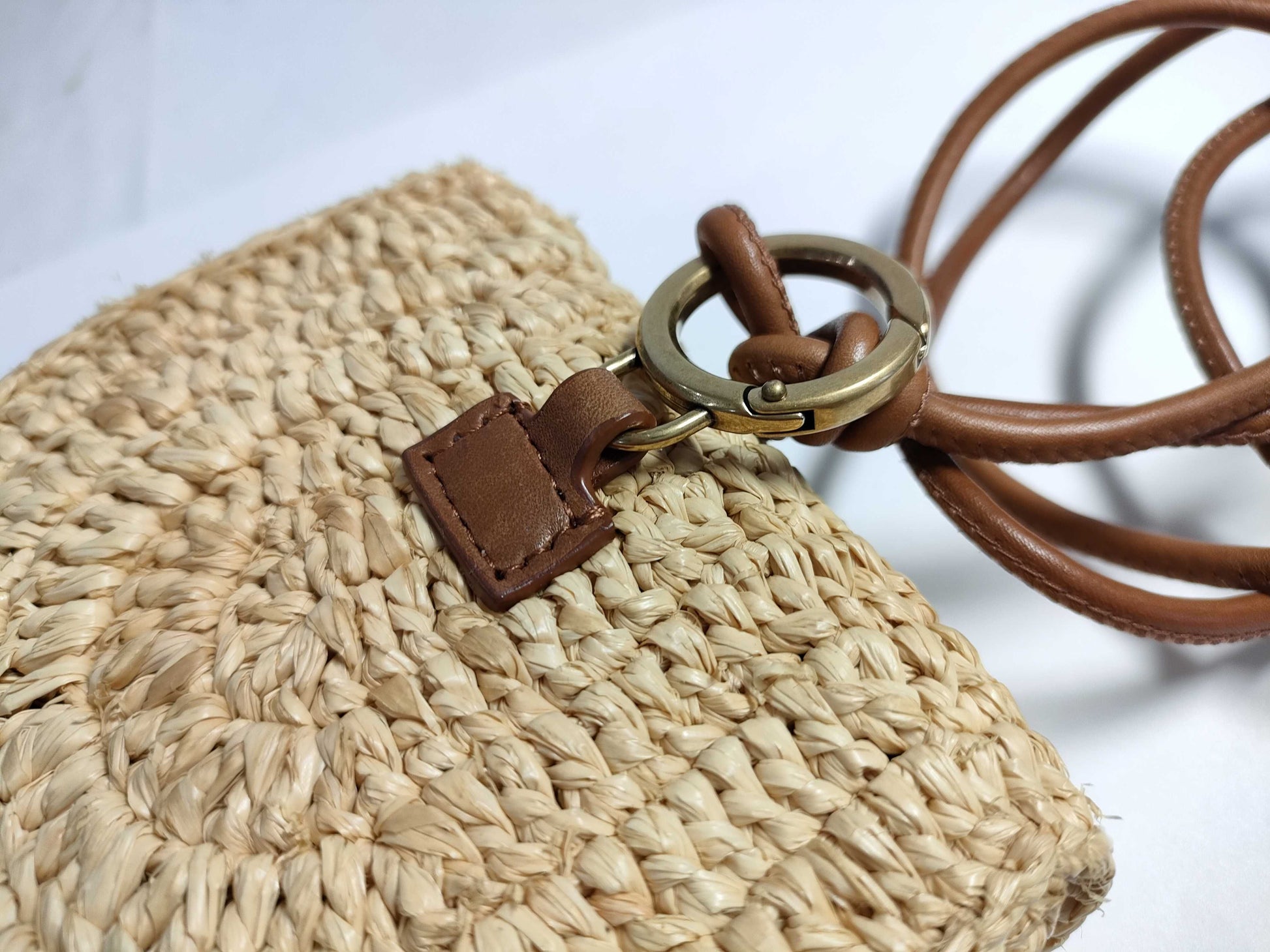SAINT LAURENT Unused Mini Raffia Shoulder Bag