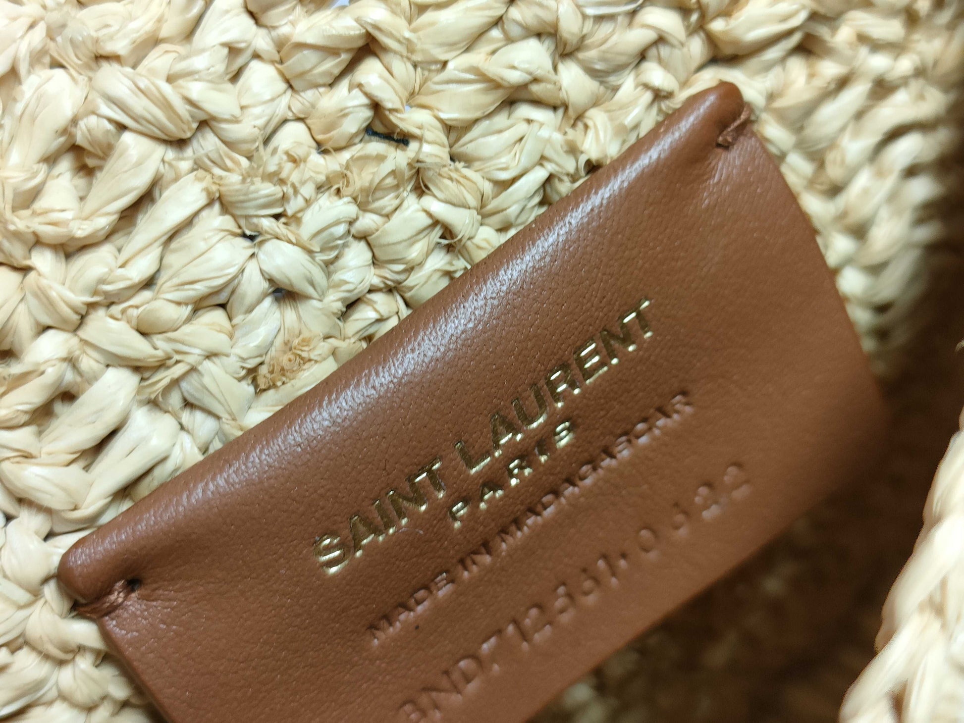SAINT LAURENT Unused Mini Raffia Shoulder Bag