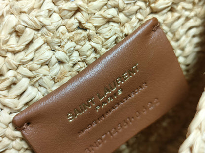 SAINT LAURENT Unused Mini Raffia Shoulder Bag