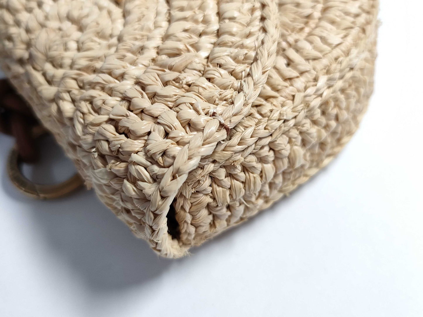 SAINT LAURENT Unused Mini Raffia Shoulder Bag